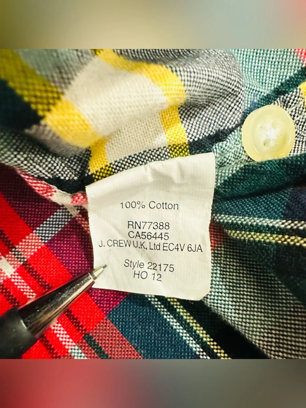 J.Crew Mens Oxford Shirt Size LT Large Tall Plaid Red Green Button Down Holiday